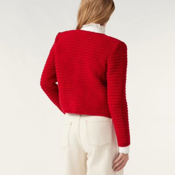 ba&sh Red Textured Cardigan - Picture 4 of 13